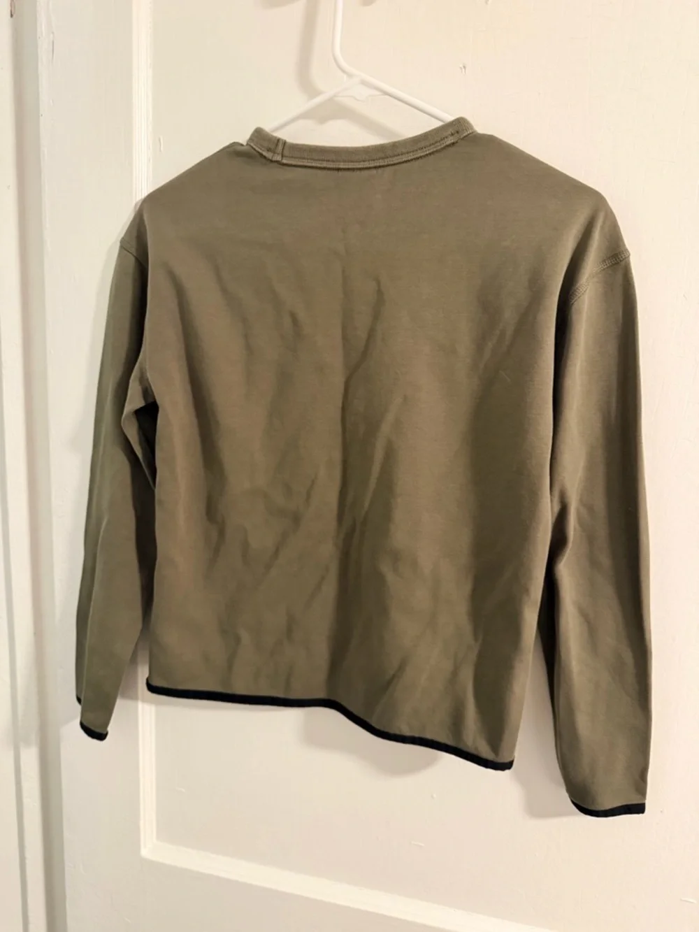 GAP Olive Green Crew Sweatshirt with Kangaroo Pocket